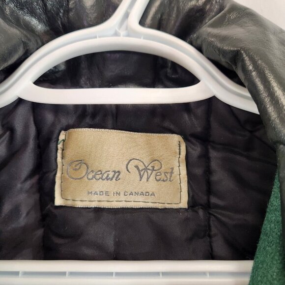 Vtg Car Club Canada Womens Bomber Jacket Packard Ocean West Leather Wool - Picture 8 of 16